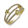 0.61ct.tw. Diamond Ring In 18K Rose Gold Three Fancy Brown-Rose Dia 0.16ct.tw. DKR002851